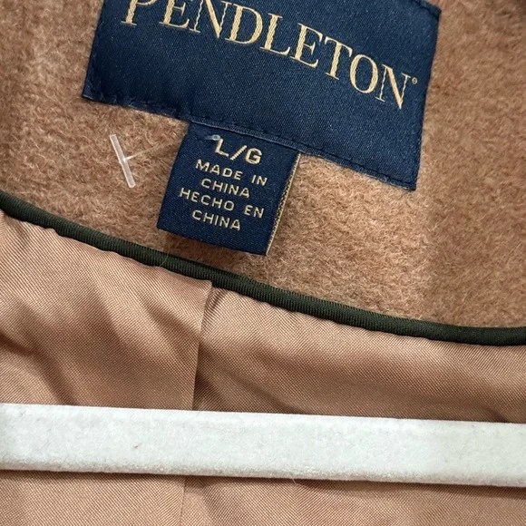 Pendleton Tan Trench Coat with Multicolor Stripes - Picture 5 of 5
